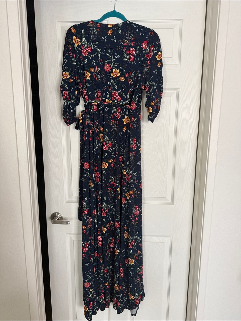 Kyonna Floral Wrap Maxi Dress - Navy - Picture 7 of 7